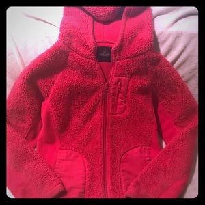 Faded Glory Hooded Fuzzy Pink Coat size 14